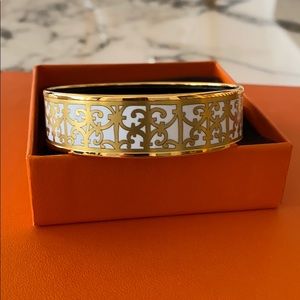 Authentic Hermes Enamel bangle, Gold Plated